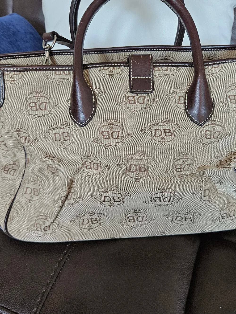 Dooney & Bourke Tan and Brown Canvas Interior Organizer